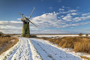 St. Benet's Mill in Winter, Norfolk Broads National Park, Norfolk, England St. Benet's Mill in Winter, Norfolk Broads National Park, Norfolk, England