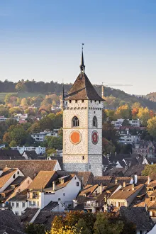 St. Johann church and city roofs, Schaffhausen, Switzerland St. Johann church and city roofs, Schaffhausen, Switzerland