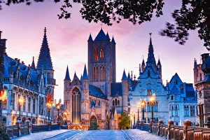 St Nicholas Church at dawn, Ghent, Flanders, Belgium St Nicholas Church at dawn, Ghent, Flanders, Belgium