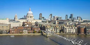 St Pauls Cathedral and Millennium Bridge Print, London
