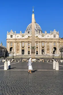St. Peter's Basilica seen from St. Peter's Square, Vatican City St. Peter's Basilica seen from St. Peter's Square, Vatican City