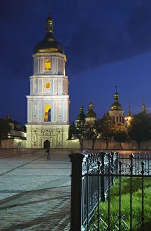St Sophias Cathedral at dusk, Kiev, Ukraine St Sophias Cathedral at dusk, Kiev, Ukraine