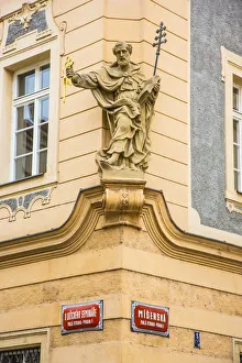Statue on building in Mala Strana, (Little Quarter), Prague, Czech Republic Statue on building in Mala Strana, (Little Quarter), Prague, Czech Republic