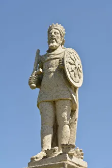 Statue of the King Dom Afonso Henriques, the founder of Portugal, in the gardens of Statue of the King Dom Afonso Henriques, the founder of Portugal, in the gardens of