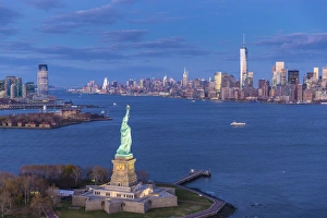 Statue of Liberty Jersey City and Lower Manhattan, New York City, New York, USA Statue of Liberty Jersey City and Lower Manhattan, New York City, New York, USA