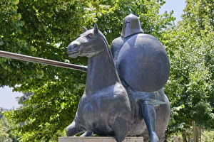 Statue of the Portuguese warrior by the sculptor Jose Rodrigues representing the Statue of the Portuguese warrior by the sculptor Jose Rodrigues representing the
