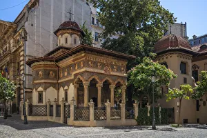 Bucharest Architecture Prints: Stavropoleos monastery, Bucharest, Walachia, Romania