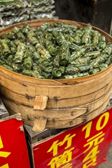 Sticky Rice in bamboo leaf, Qibao, Shanghai, China Sticky Rice in bamboo leaf, Qibao, Shanghai, China
