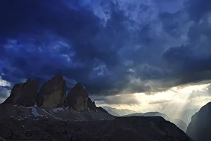 Storm clouds over the Three Peaks, Sexten Dolomites, Alta Pusteria, South Tyrol, Italy Storm clouds over the Three Peaks, Sexten Dolomites, Alta Pusteria, South Tyrol, Italy