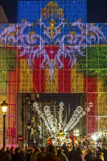 Street light decoration during the Annual Fallas Festival, Valencia, Spain Street light decoration during the Annual Fallas Festival, Valencia, Spain