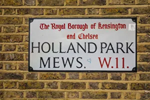 Street sign, Holland Park, London, England, UK Street sign, Holland Park, London, England, UK