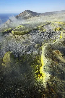 Sulfur fumes on the Gran craters, Vulcano Island, Aeolian, or Aeolian Islands, Sicily Sulfur fumes on the Gran craters, Vulcano Island, Aeolian, or Aeolian Islands, Sicily
