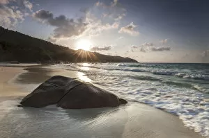 Related Images Collection: Sunset at Anse Lazio, La Digue, Seychelles, Indian Ocean, Africa