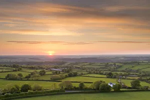 Devon Countryside Summer Sunset Print