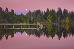 Full Moon Sunset Print, Kirchsee, Bavaria