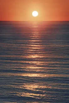 California Sunset Prints: Sunset impression at pacific - USA, California, Santa Cruz, Davenport