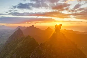 the sunset at scenery rock Pieter Both around Port Louis, winter time, Mauritius the sunset at scenery rock Pieter Both around Port Louis, winter time, Mauritius