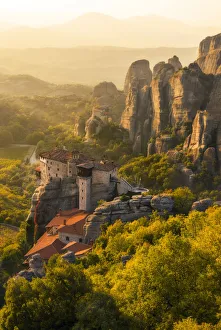 Meteora Monastery Sunset Print