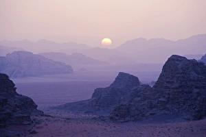 Sunset In The Desert Prints: Sunset over Wadi Rum