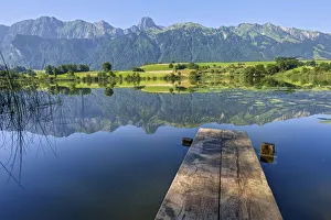 Switzerland, Berner Oberland, Lake Uebeschi, Stockhorn mountain Switzerland, Berner Oberland, Lake Uebeschi, Stockhorn mountain