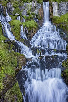 Switzerland, Berner Oberland, Waterfall near St. Beatus cave Switzerland, Berner Oberland, Waterfall near St. Beatus cave
