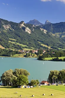 Switzerland, Canton of Fribourg, Gruyeres Lake Switzerland, Canton of Fribourg, Gruyeres Lake