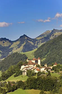 Switzerland, Canton of Fribourg, La Gruyeres, Castle of Gruyeres (Chateau de Gruyeres) Switzerland, Canton of Fribourg, La Gruyeres, Castle of Gruyeres (Chateau de Gruyeres)