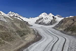 Switzerland, Valais, Jungfrau Region, Aletsch Glacier from Mt. Eggishorn (UNESCO site) Switzerland, Valais, Jungfrau Region, Aletsch Glacier from Mt. Eggishorn (UNESCO site)