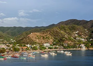 Taganga, elevated view, Magdalena Department, Caribbean, Colombia Taganga, elevated view, Magdalena Department, Caribbean, Colombia