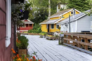 Telegraph Cove village and colorful houses, Vancouver Island. British Columbia, Canada Telegraph Cove village and colorful houses, Vancouver Island. British Columbia, Canada