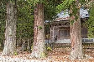 Temple in forest, Ogimachi, Shirakawa-go, Toyama Prefecture, Japan Temple in forest, Ogimachi, Shirakawa-go, Toyama Prefecture, Japan