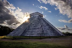 Print of the Pyramid Temple at Chichen Itza, Mexico