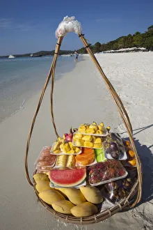Thailand, Ko Samet, Fruit Basket on Saikaew Beach Thailand, Ko Samet, Fruit Basket on Saikaew Beach