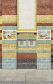 Tiled facade of Michelin House, South Kensington, London,England, UK Tiled facade of Michelin House, South Kensington, London,England, UK