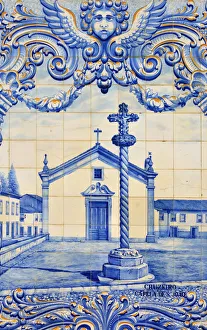 Tiles depicting monuments of Castelo Branco, in the Episcopal Gardens (Jardins do Tiles depicting monuments of Castelo Branco, in the Episcopal Gardens (Jardins do