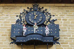 Town clock, Laguardia, Alava, Basque Country, Spain Town clock, Laguardia, Alava, Basque Country, Spain