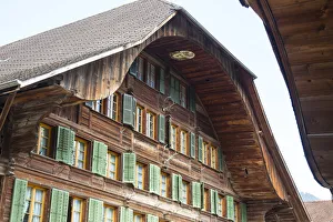 Traditional chalet, Simmental Valley, Berner Oberland, Switzerland Traditional chalet, Simmental Valley, Berner Oberland, Switzerland