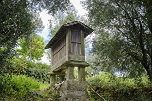 A traditional granary (espigueiro) to store the corn away from the mice. Agunchos, Cerva A traditional granary (espigueiro) to store the corn away from the mice. Agunchos, Cerva