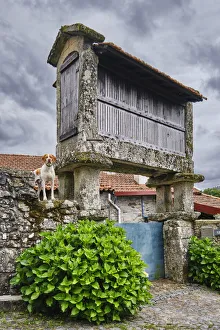 Print of a Traditional Espigueiro in Bucos, Portugal