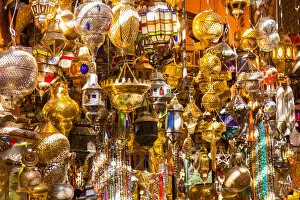 Medina of Marrakesh Collection: Traditional multicolored glass lamp, Morocco, High Atlas, Marrakech, imperial city