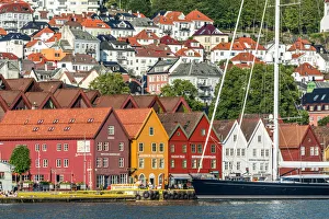 Prints of Traditional old timber houses in Bryggen, Bergen, Hordaland County, Norway Norway Prints: Traditional Timber Houses in Bryggen, Bergen Print