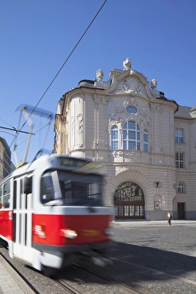 Tram passing Reduta Palace, Bratislava, Slovakia Tram passing Reduta Palace, Bratislava, Slovakia