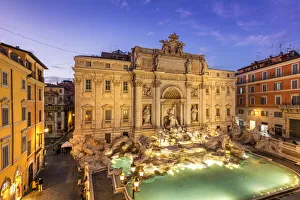 Trevi fountain and Palazzo Poli, Rome, Lazio, Italy Trevi fountain and Palazzo Poli, Rome, Lazio, Italy