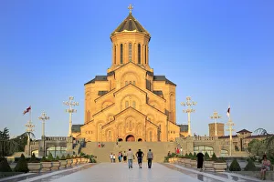 Caucasus Travel Destinations Prints: Tsminda Sameba (Trinity) cathedral, Tbilisi, Georgia