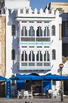 Tunisia, Bizerte, Cafe at The old port Tunisia, Bizerte, Cafe at The old port