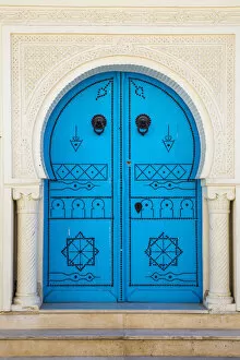 Kairouan Collection: Tunisia, Kairouan, Madina, Blue door