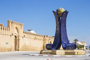 Tunisia, Kairouan, Madina walls and Globe monument Tunisia, Kairouan, Madina walls and Globe monument