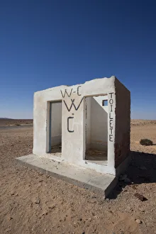 Tunisia, Ksour Area, Route C 105, desert roadside toilets, WC Tunisia, Ksour Area, Route C 105, desert roadside toilets, WC