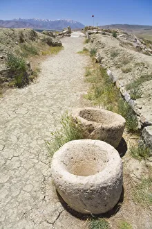 Turkey, Eastern Turkey, Van, Cavustepe, Lower fortress, Pots for grinding wheat Turkey, Eastern Turkey, Van, Cavustepe, Lower fortress, Pots for grinding wheat