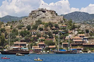 Turkey, Mediterranean Coast, Antalya Province, Kalekoy, Crusader fortress Turkey, Mediterranean Coast, Antalya Province, Kalekoy, Crusader fortress
